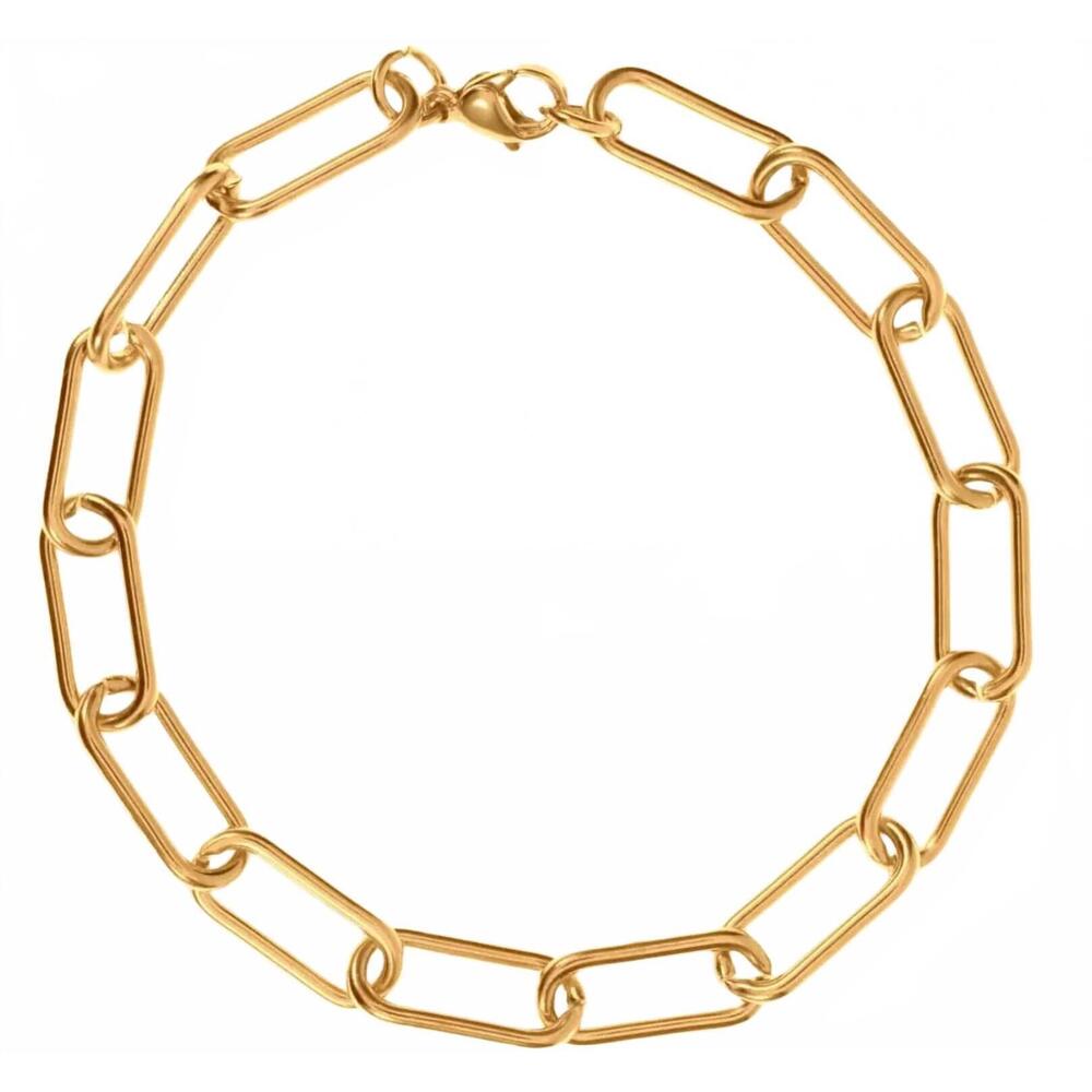 NEW ELLIE VAIL women's carla paperclip chain bracelet in gold